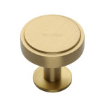 M Marcus Heritage Brass Stepped Disc Design Cabinet Knob with Rose 32mm 